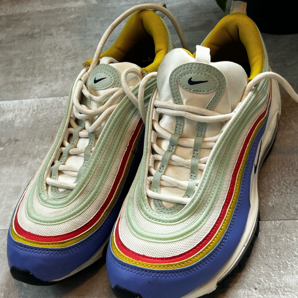 Nike Air Max 97 with Blue and Yellow Accents